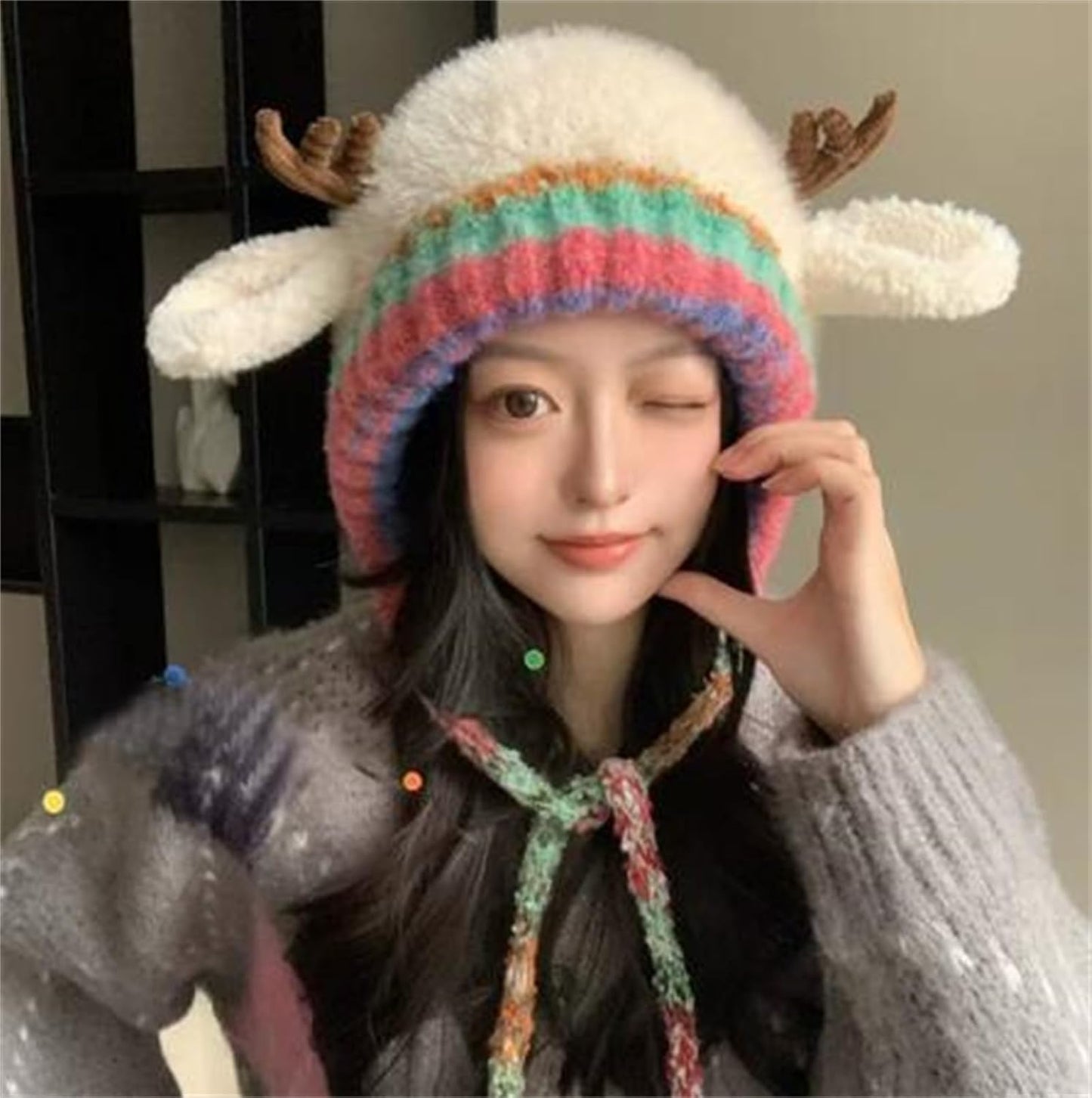 Festive Reindeer Beanie