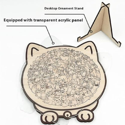 Cat-Shaped Wooden Jigsaw Puzzle™