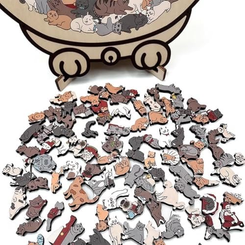 Cat-Shaped Wooden Jigsaw Puzzle™